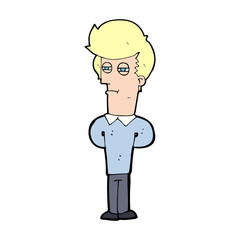 cartoon jaded man