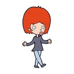 cartoon confused woman