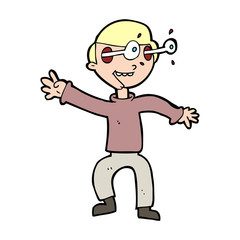 cartoon amazed boy