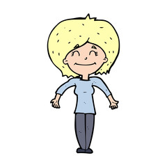 cartoon woman shrugging shoulders
