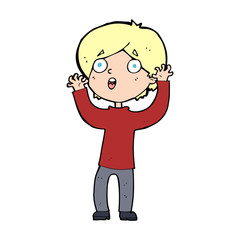 cartoon frightened man