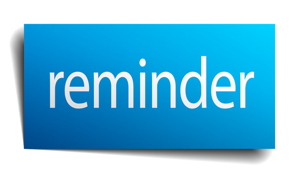 reminder blue paper sticker