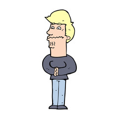 cartoon nervous man