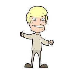 cartoon grinning man