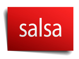 salsa red paper sign isolated on white