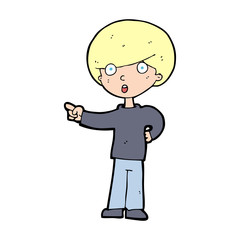 cartoon pointing boy