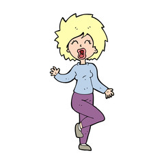 cartoon woman dancing