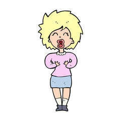 cartoon screaming woman
