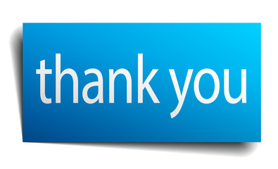 thank you blue square sticker