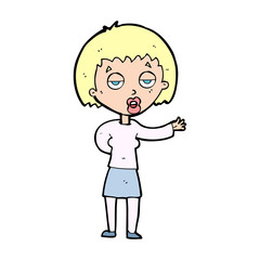 cartoon bored woman