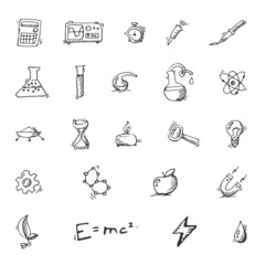 Doodle Science icon set
