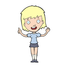cartoon woman pointing