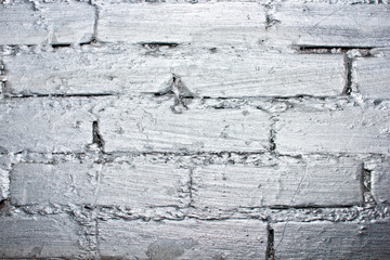 Silver painted brick wall texture. 