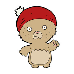 cartoon cute teddy bear in hat