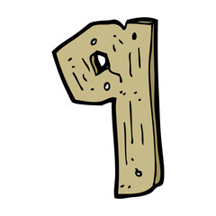 cartoon wooden number