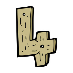cartoon wooden number