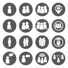 Vector white people icons set