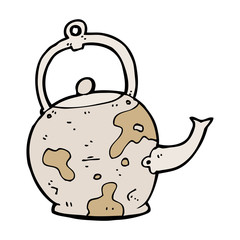 cartoon old tea pot