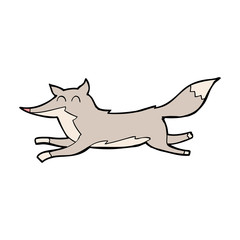 cartoon running wolf