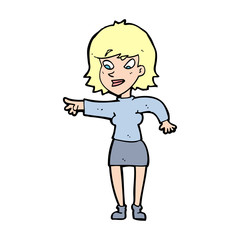 cartoon woman pointing