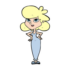 cartoon girl with hands on hips