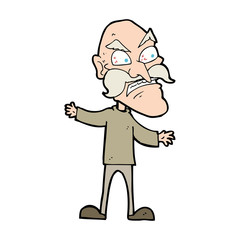 cartoon angry old man