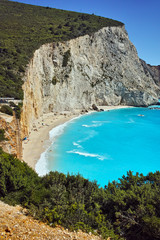 Fototapeta premium Blue Waters of Porto Katsiki Beach, Lefkada, Ionian Islands, Greece