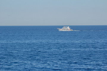 Yacht in the Red Sea hot, sunny day