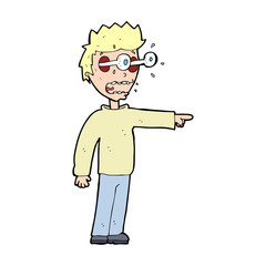 cartoon man with popping out eyes
