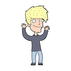 cartoon man waving arms