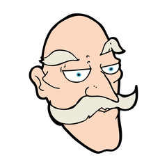 cartoon old man face