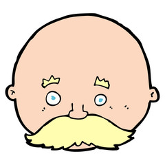 cartoon bald man with mustache