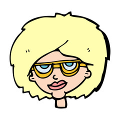 cartoon woman wearing spectacles