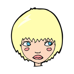 cartoon unhappy girl