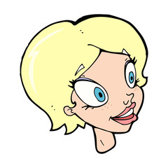 cartoon pretty female face
