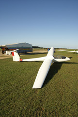 glider aircraft on airfield