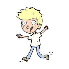 cartoon crazy excited boy