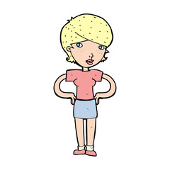 cartoon woman with hands on hips