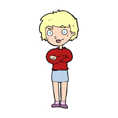 cartoon annoyed woman