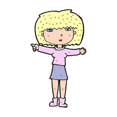 cartoon girl pointing