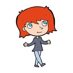 cartoon girl with no worries