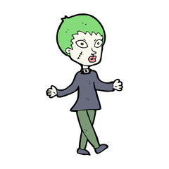 cartoon halloween zombie woman