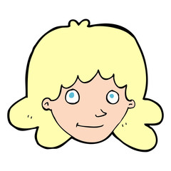 cartoon happy female face