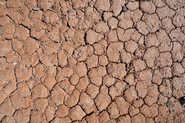 Closeup of dry soil texture