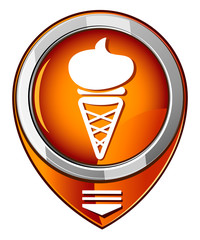 Ice cream. Single orange pointer. Vector illustration.