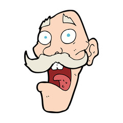cartoon frightened old man