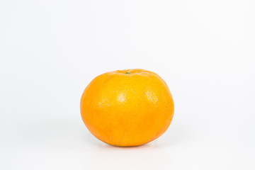 An orange on white background.