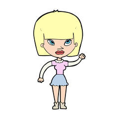 cartoonw woman waving