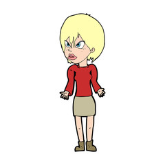 cartoon annoyed woman