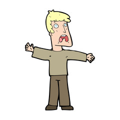 cartoon frightened man